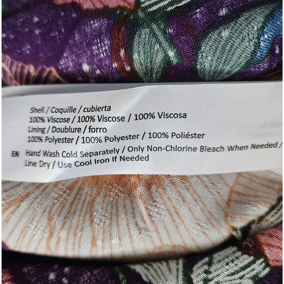 NWT Band of the Free Aimee Purple Floral Puff Sleeve Mini Dress - Picture 5 of 10